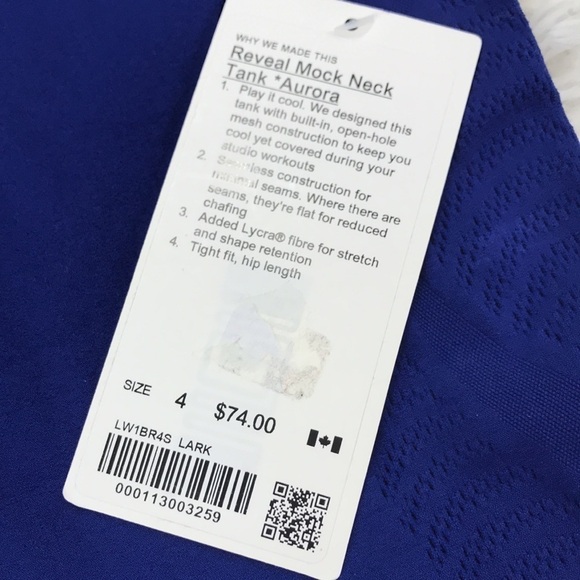Lululemon Reveal Mock Neck Tank *Aurora Larkspur - Picture 3 of 7